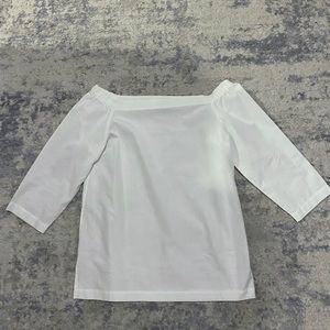 NWOT Theory Off-Shoulder 3/4 Sleeve White Top Sz M